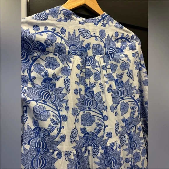 Tuckernuck Ro's Garden Bluefanny Rio Maxi Midi Dress Long Sleeve Boho blue white - Picture 14 of 16